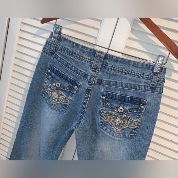 Vintage Y2K Angels lowrise flare Jeans women’s size 9 - Picture 3 of 8